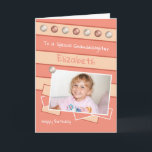 Happy Birthday Granddaughter coral and peach photo Card<br><div class="desc">Personalize this Birthday Card for your Granddaughter
Designed in coral and peach.
Add her name 
Happy Birthday
To a special Granddaughter
Have a great day</div>
