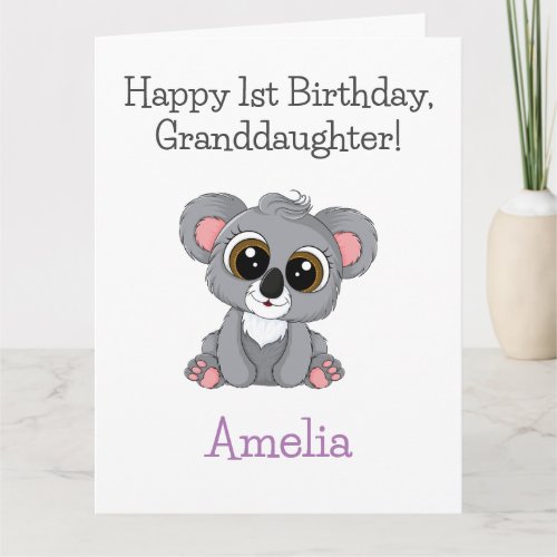 Happy Birthday Granddaughter Cute Koala Card