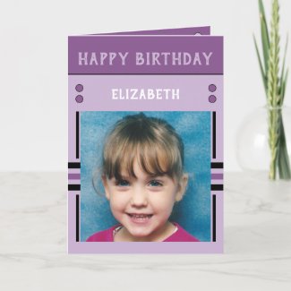Happy Birthday Granddaughter name photo purple Card