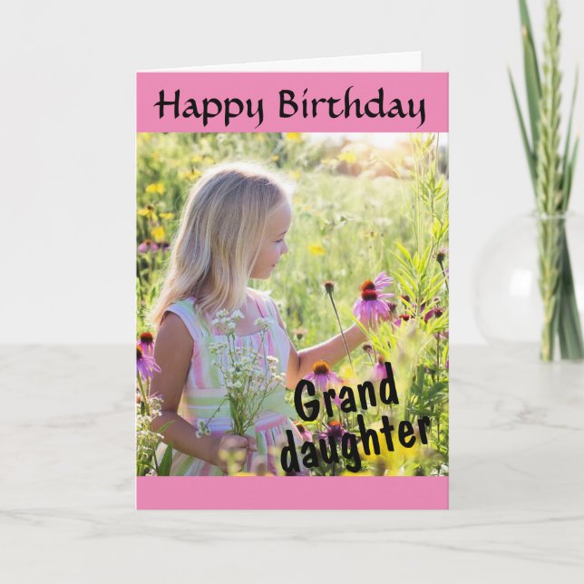 Happy Birthday Granddaughter Personalized Photo Card (Front)