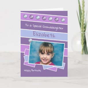 Happy Birthday Granddaughter purple lilac photo Card