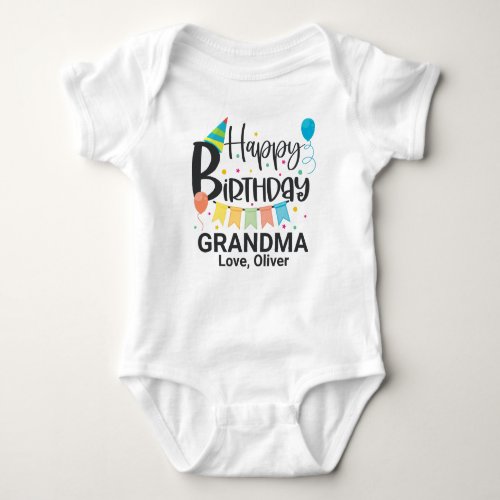 Happy Birthday Grandma Baby Bodysuit