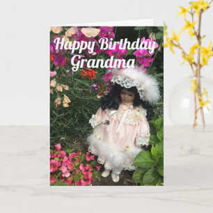 Happy Birthday Grandma Black doll Card