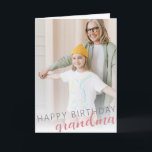 Happy Birthday Grandma Card<br><div class="desc">Wish your grandmother a Happy Birthday with our personalized photo card. 
Use the Design Tools to change the photo,  text,  fonts and colors. Also available as digital download.</div>