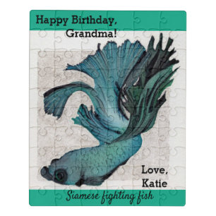 Happy Birthday Grandma Custom Betta Fish Puzzle