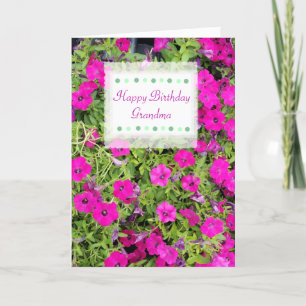 Happy Birthday Grandma Custom Card Pretty Flowers