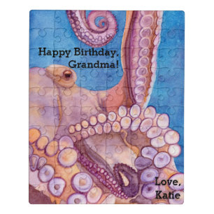 Happy Birthday Grandma Custom Octopus Puzzle