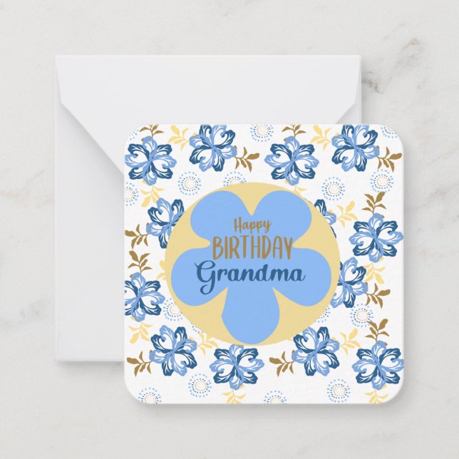 Happy Birthday Grandma Note Card (Front)