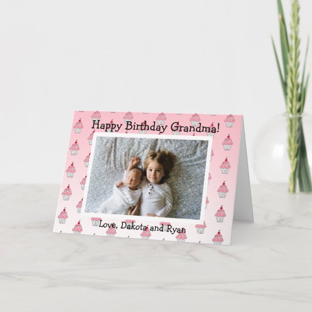 Happy Birthday Grandma  Photo Card (Front)