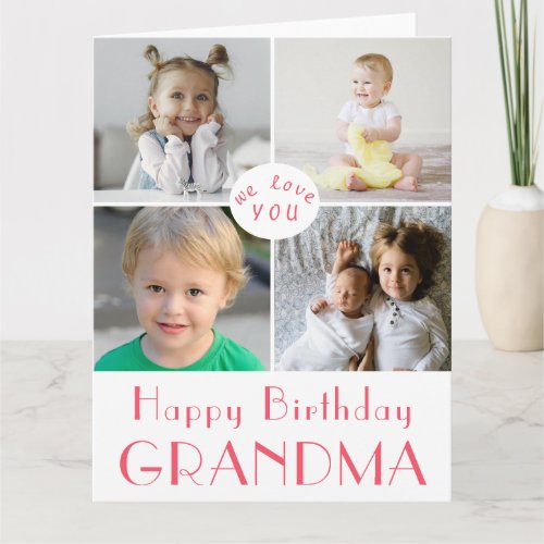 Happy Birthday Grandma Photo Collage LARGE Card