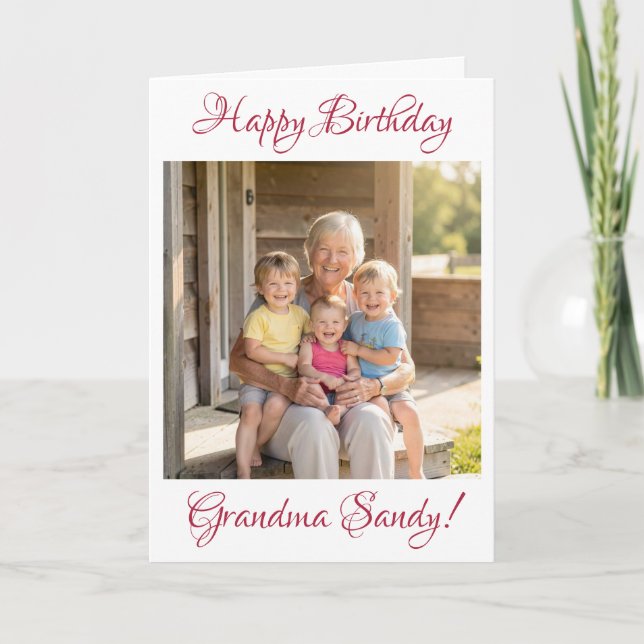 Happy Birthday Grandma Photo Template Personalized (Front)