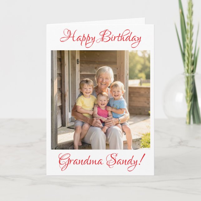 Happy Birthday Grandma Photo Template Personalized (Front)