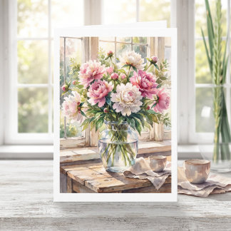Happy Birthday Grandma! Pink Peonies Floral Card