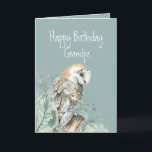 Happy Birthday Grandpa Barn Owl  Thank You Card<br><div class="desc">If your Grandpa loves owls,  nature or wildlife he will love this Birthday card</div>