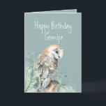 Happy Birthday Grandpa Barn Owl  Thank You Card<br><div class="desc">If your Grandpa loves owls,  nature or wildlife he will love this Birthday card</div>