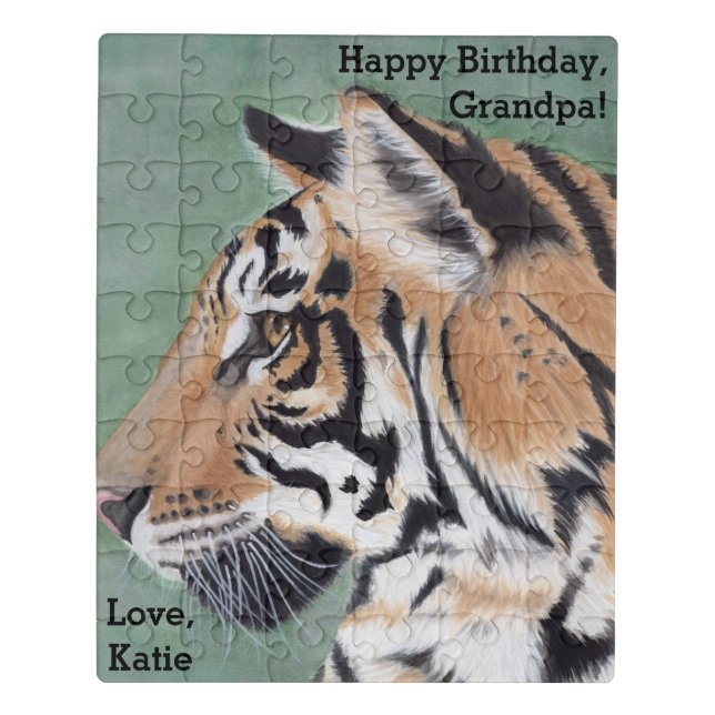 Happy Birthday Grandpa Custom TIGER Puzzle (Puzzle Vertical)