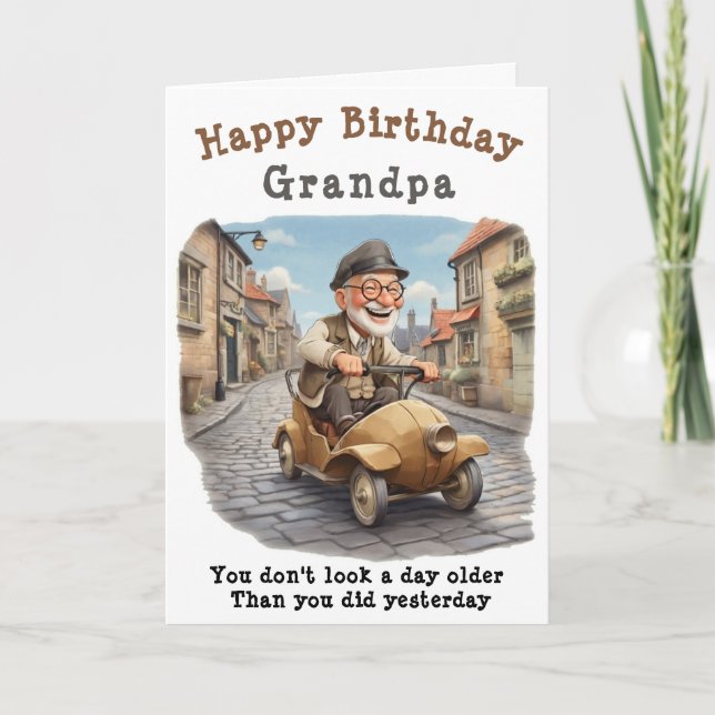 Happy Birthday Grandpa - Editable. Card (Front)