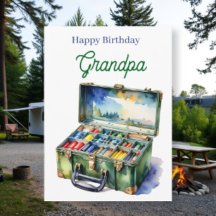 Happy Birthday Grandpa Fishing Tackle Box Card
