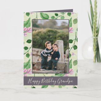 Happy Birthday Grandpa Floral Photo