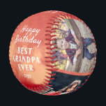 Happy Birthday Grandpa Modern 3 Photo Collage Baseball<br><div class="desc">Happy Birthday Grandpa Modern 3 Photo Collage Baseball. Make a special baseball ball for the best grandpa ever. Add your favorite 3 photos into the template and customize the text with your names. Sweet keepsake birthday gift for grandfather.</div>