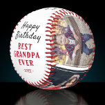 Happy Birthday Grandpa Modern 3 Photo Collage Baseball<br><div class="desc">Happy Birthday Grandpa Modern 3 Photo Collage Baseball. Make a special baseball ball for the best grandpa ever. Add your favorite 3 photos into the template and customize the text with your names. Sweet keepsake birthday gift for grandfather.</div>
