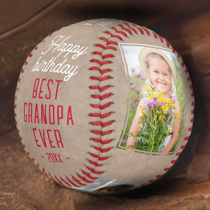 Happy Birthday Grandpa Modern 3 Photo Collage Baseball