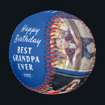 Happy Birthday Grandpa Modern 3 Photo Collage Baseball<br><div class="desc">Happy Birthday Grandpa Modern 3 Photo Collage Baseball. Make a special baseball ball for the best grandpa ever. Add your favorite 3 photos into the template and customize the text with your names. Sweet keepsake birthday gift for grandfather.</div>