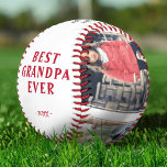 Happy Birthday Grandpa Modern 4 Photo Collage Baseball<br><div class="desc">Happy Birthday Grandpa Modern 4 Photo Collage Baseball. Make a special baseball ball for the best grandpa ever. Add your favorite 4 photos into the template and customize the text with your names. Sweet keepsake birthday gift for grandfather.</div>