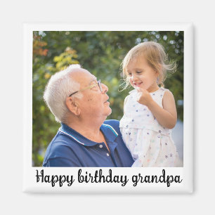 Happy birthday grandpa personalise photo magnet