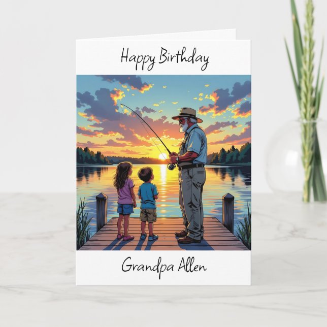 Happy Birthday Grandpa Personalized  Card (Front)