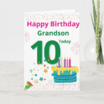 Happy Birthday Grandson - 10 Today Card<br><div class="desc">A lovely card for your Grandson on his 10th birthday.</div>