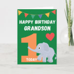 Happy Birthday Grandson - 1 Today Card<br><div class="desc">A lovely birthday card for your Grandson on his 1st birthday.</div>