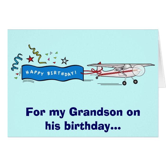 Happy Birthday Grandson Airplane Card