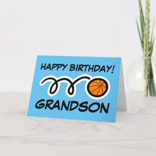 Happy Birthday Grandson athletic basketball sports Card