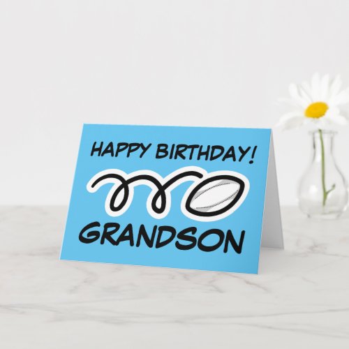 Happy Birthday Grandson athletic rugby ball sports