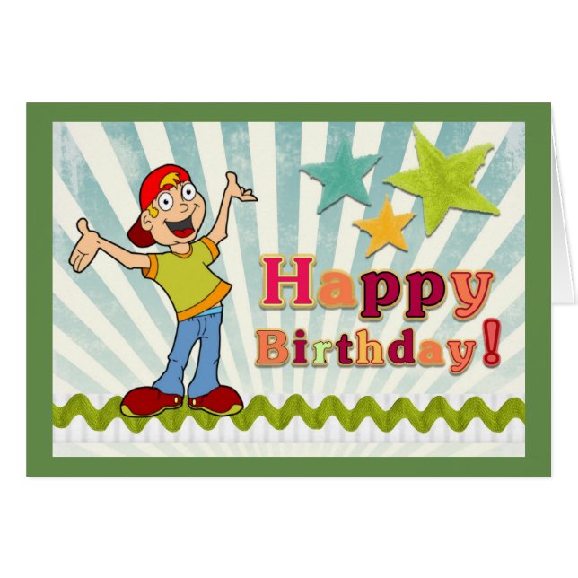 Happy Birthday Grandson Card (Front Horizontal)