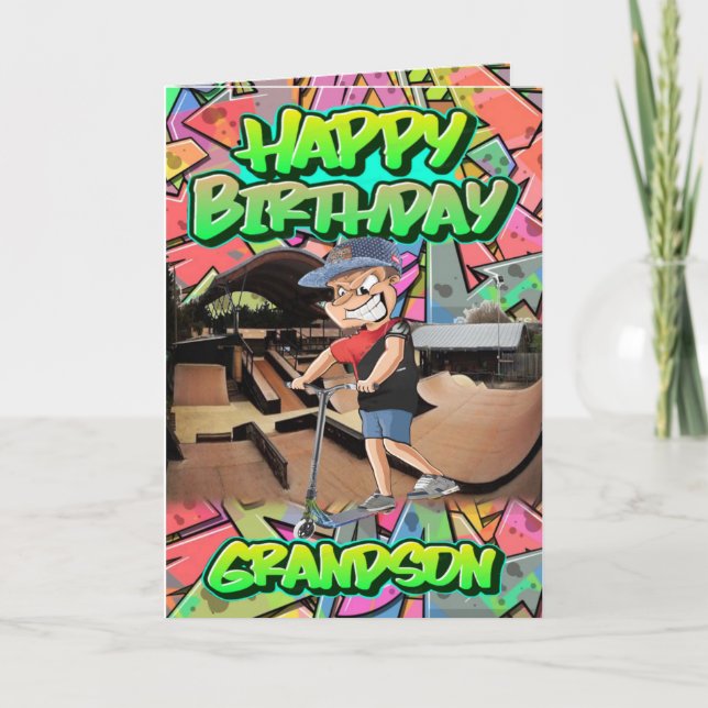 Happy birthday grandson  card (Front)