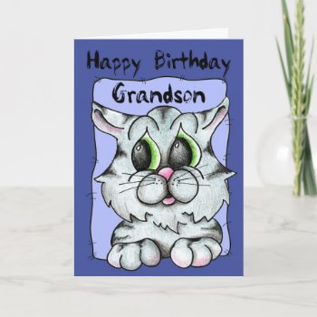 Happy Birthday Grandson Card by basketcase413 at Zazzle