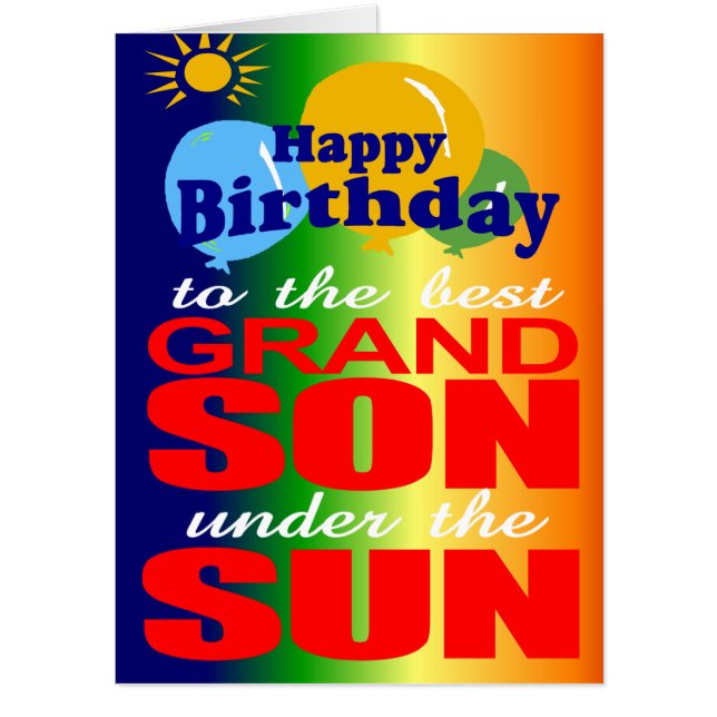 Happy birthday grandson card (Front)