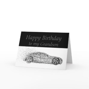 Happy Birthday Grandson Classic Cars Vehicles Card