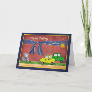 Happy Birthday Grandson  Letterpress Thank You Card