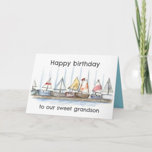 Happy Birthday Grandson Sailboats Toys Custom