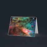 Happy Birthday Grandson - Swan Nebula Center Card<br><div class="desc">Galaxies, Stars and Nebulae series The center of the Swan Nebula, or M17, a hotbed of newly born stars wrapped in colorful blankets of glowing gas and cradled in an enormous cold, dark hydrogen cloud. This stunning picture was taken by the newly installed Advanced Camera for Surveys (ACS) aboard the...</div>