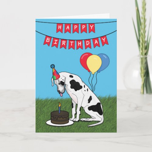 Happy Birthday Great Dane Dog Card