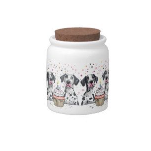 Happy Birthday Great Dane Dogs Cupcake Candy Jar