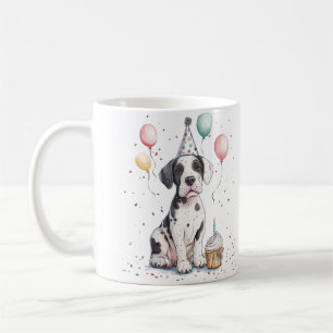 Happy Birthday Great Dane Puppy Cupcake Coffee Mug