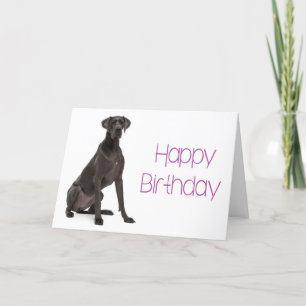 Happy Birthday Great Dane Puppy Dog Card - Verse