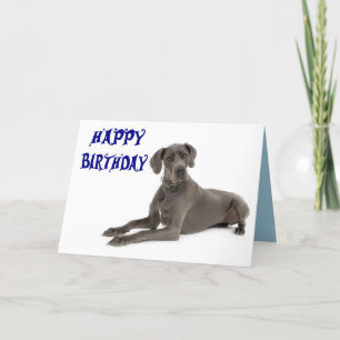 Happy Birthday Great Dane Puppy Dog Card - Verse
