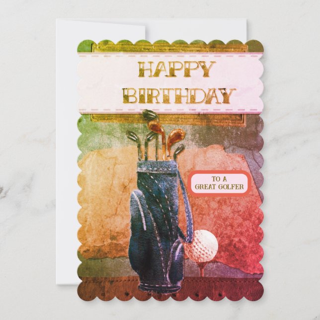 Happy Birthday Great Golfer Bag And Clubs Birthday (Front)