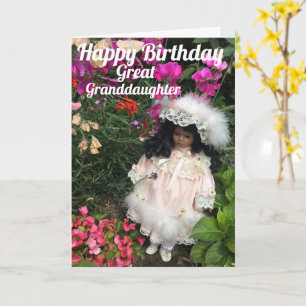 Happy Birthday great granddaughter Black doll Card